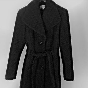 Calvin Klein Heavy Wool Coat Belted Size Small